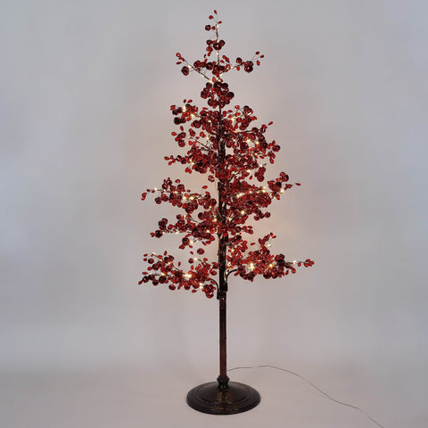 Christmas 23.0*0.0*48.0''Red Leaves Tree Décor W/Lite