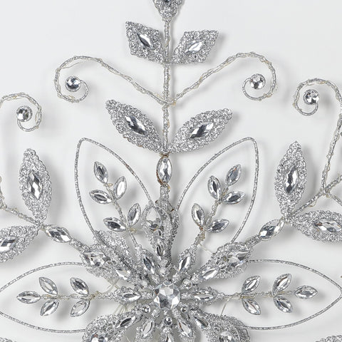 Christmas 28.0*2.0*25.0''Silver Snowflake Décor W/Lite