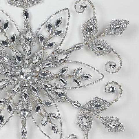 Christmas 21.5*2.0*20.5''Silver Snowflake Décor W/Lite