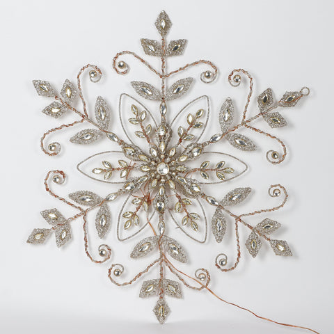 Christmas 29.0*28.5*0.0'' Gold Snowflake Décor W/Lite