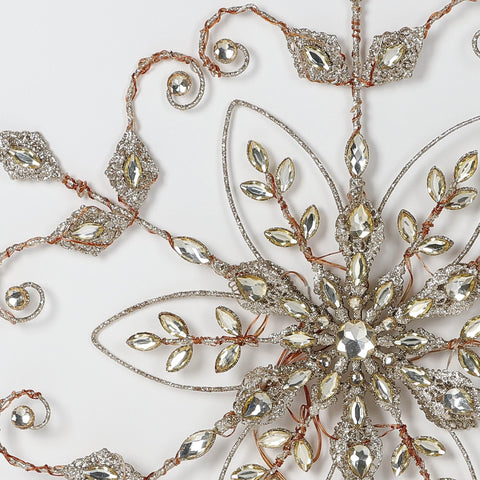 Christmas 24.0*2.0*22.0''Gold Snowflake Décor W/Lite
