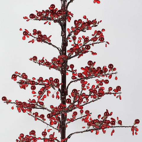 59'' Christmas Red Leaves Tree Décor - Festive Indoor & Outdoor Holiday Decoration
