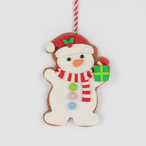 Christmas Claydough Snowman Ornament - Playful Holiday Tree Decoration