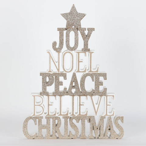 13.23Inch Christmas Tree With Wishes Tabletop Decor