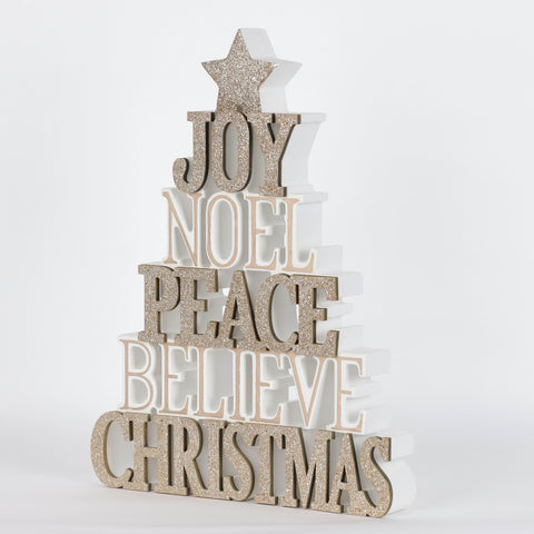 13.23Inch Christmas Tree With Wishes Tabletop Decor