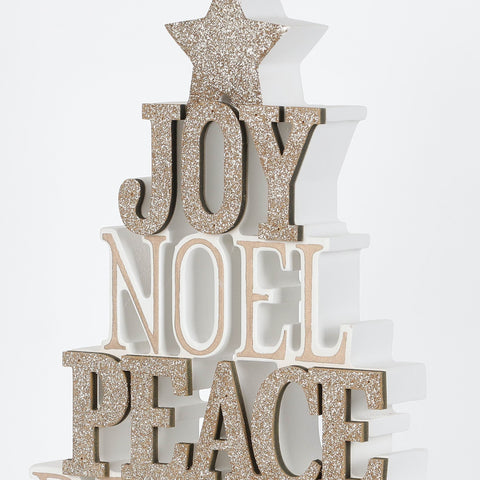 13.23Inch Christmas Tree With Wishes Tabletop Decor