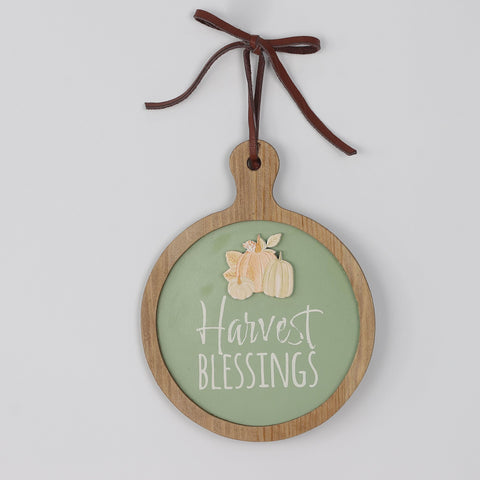 Harvest Blessings Wall Décor with Pumpkin Design