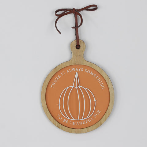 Harvest Wall Décor with Thankful Quote and Pumpkin