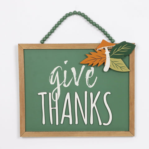 Harvest Give Thanks MDF Wall Hanger Décor