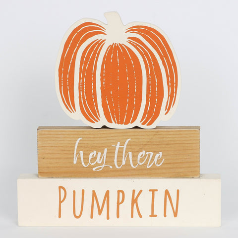 Harvest Hey There Pumpkin MDF Table Décor