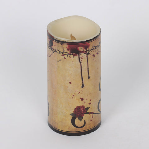 3.0*6.0'' Sepia Candle Holder Décor W/Pattern
