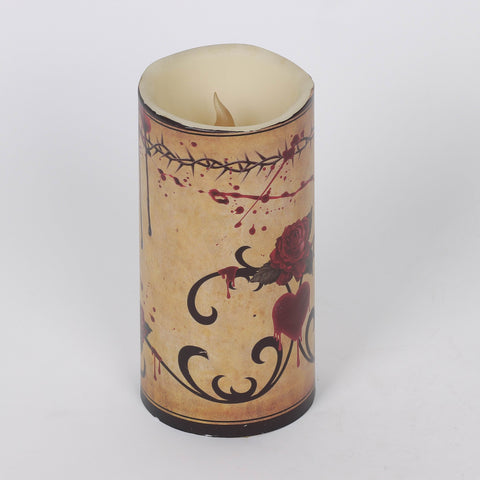 3.0*6.0'' Sepia Candle Holder Décor W/Pattern