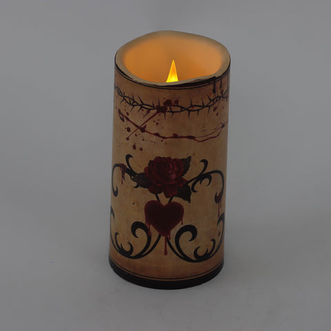 3.0*6.0'' Sepia Candle Holder Décor W/Pattern