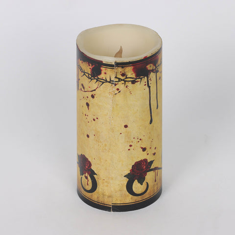3.0*6.0''Sepia Candle Holder Décor W/Pattern