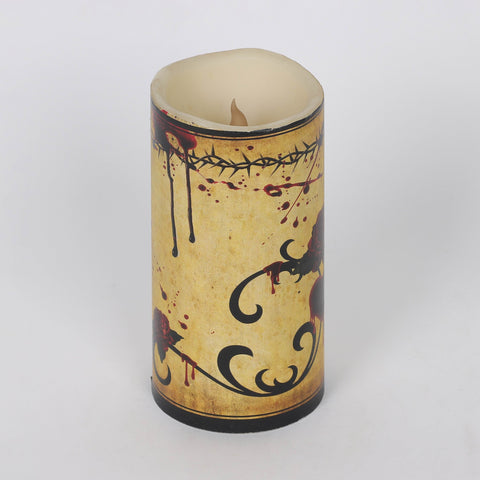 3.0*6.0''Sepia Candle Holder Décor W/Pattern
