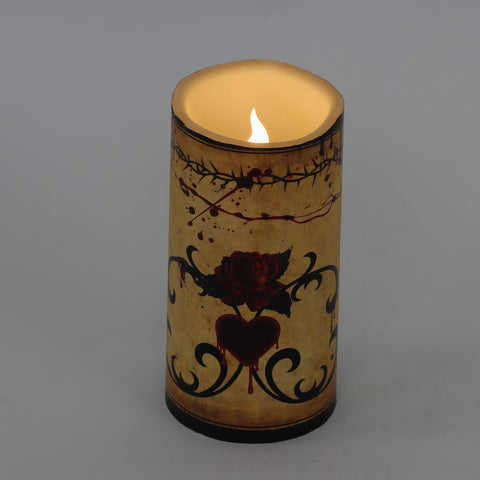 3.0*6.0''Sepia Candle Holder Décor W/Pattern