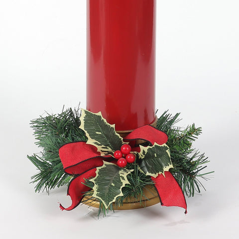 Christmas 15.0*24.5*0.0'' Red Plastic Candle Décor /Lite | Christmas Decor | Festive Holiday Decoration