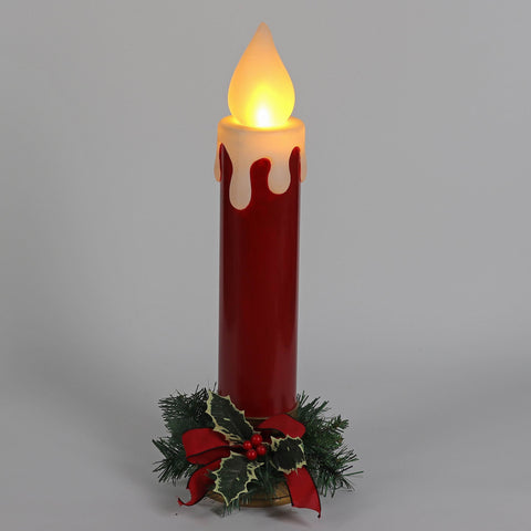 Christmas 15.0*24.5*0.0'' Red Plastic Candle Décor /Lite | Christmas Decor | Festive Holiday Decoration