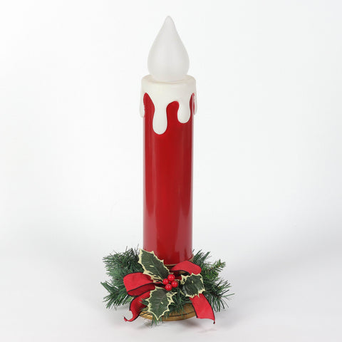 Christmas 15.0*24.5*0.0'' Red Plastic Candle Décor /Lite | Christmas Decor | Festive Holiday Decoration