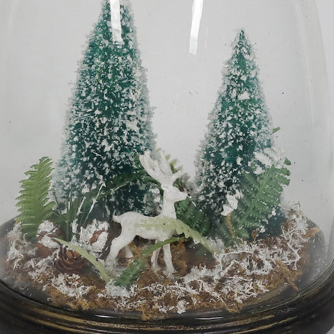 Christmas Glass Dome W/ Led Decor