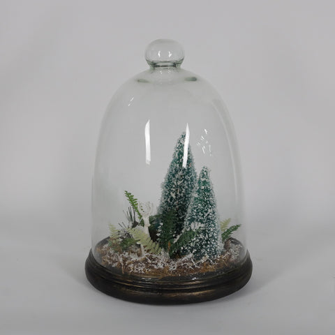 Christmas Glass Dome W/ Led Decor