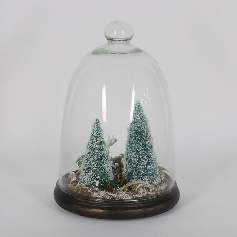 Christmas Glass Dome W/ Led Decor