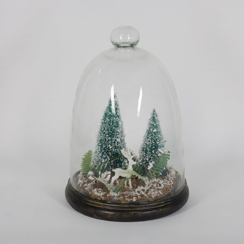 Christmas Glass Dome W/ Led Decor