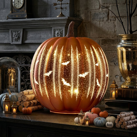Halloween Prelit Rotating Shimmer Pumpkin
