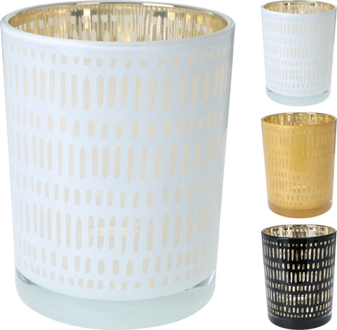 Tealight Holder Glass 6Ass Des