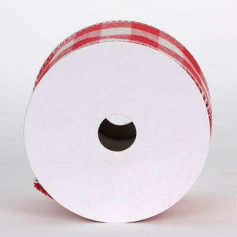 2.5''X10 Yds Red/White Check Ribbon