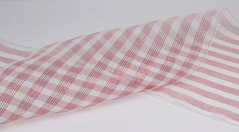 21"X10 Yds Red/White Poly Mesh