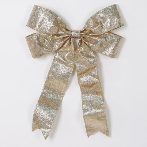 Christmas Gold Glitter Bow | Festive Holiday Decoration