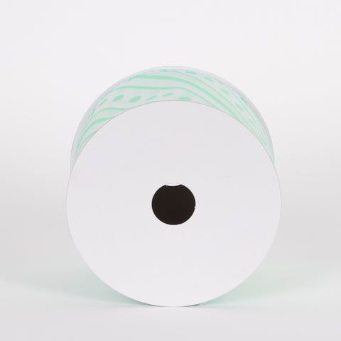 CHRISTMAS 2.5" X 5YDS Green Stripe With Dot Ribbon