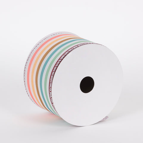 CHRISTMAS 2.5IN X 5YDS STRIPE RIBBON
