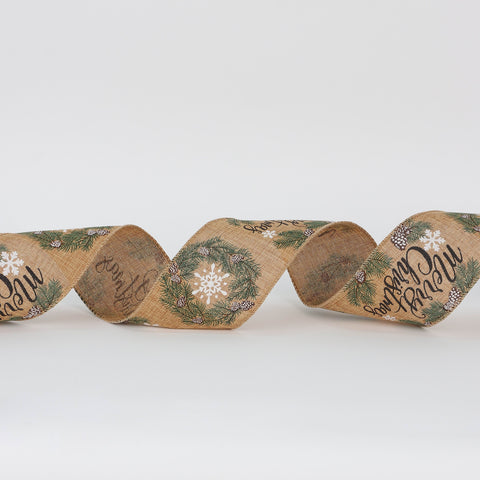 CHRISTMAS 2.5‘’ X 5YDS pinecone ribbon