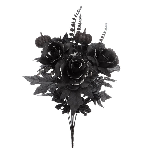 Halloween Haunted Glitter Rose Bouquet | Spooky Sparkle Decor