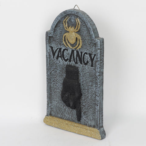 9.75*1.125*16.5"Tombstone W/Glitter Spider