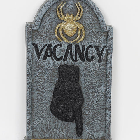 9.75*1.125*16.5"Tombstone W/Glitter Spider