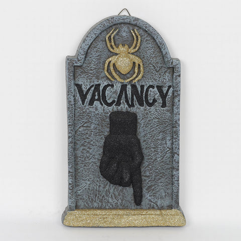 9.75*1.125*16.5"Tombstone W/Glitter Spider