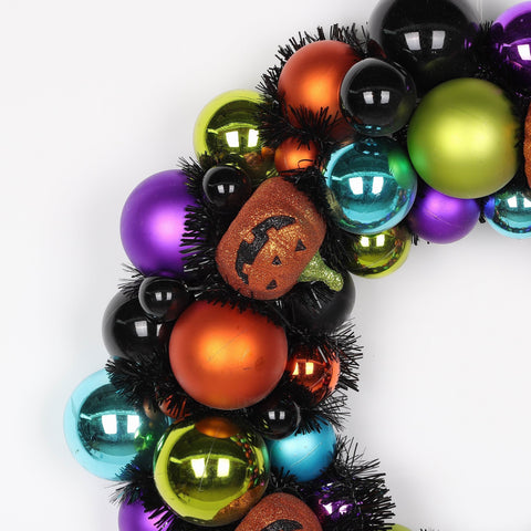 16.0*3.0'' Colorful Foam Ball Wreath W/Pumpkins Décor