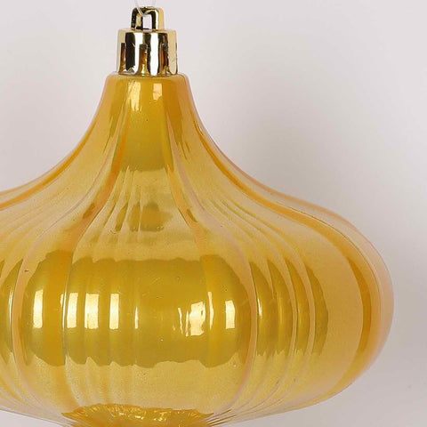 Christmas 4*5'' Shiny Yellow Teardrop Ornament