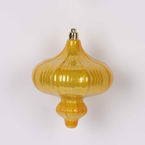 Christmas 4*5'' Shiny Yellow Teardrop Ornament