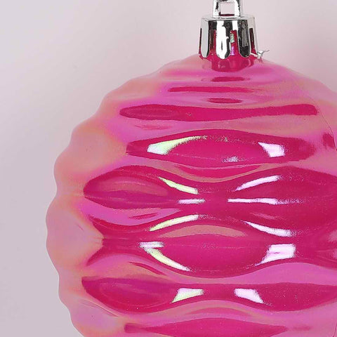 Christmas 3*3.5'' Irid. Pink Ball Ornament