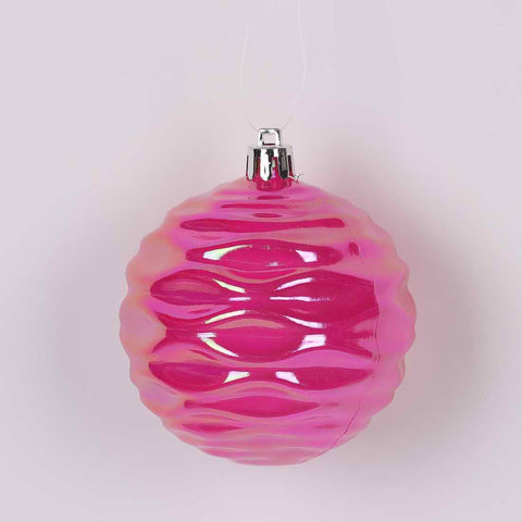 Christmas 3*3.5'' Irid. Pink Ball Ornament