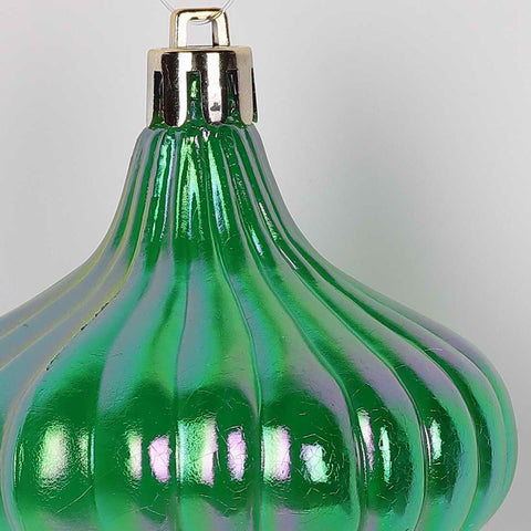 Christmas 2.75*3.25'' Irid. Green Onion Ornament