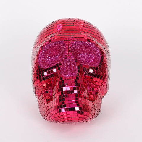 Halloween Pink Mosaic Mirror Skull | Unique Decorative Piece
