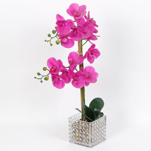 Nearly Natural Orchid Phalaenopsis Artificial Arrangement in Vase