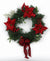 24 Inch Greenery Wreath With Pinecone And Red Poinsettia