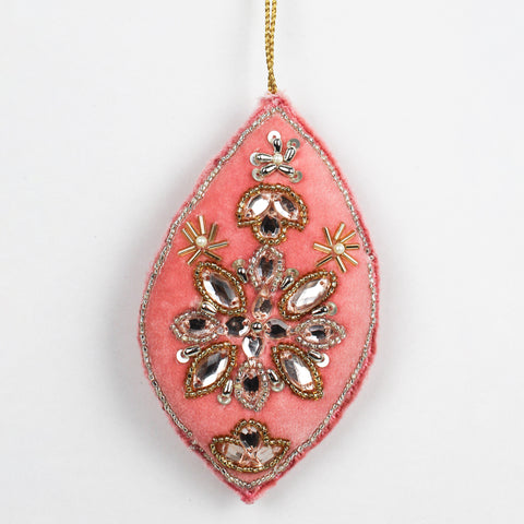 Oval Velvet Onament With Embroidery