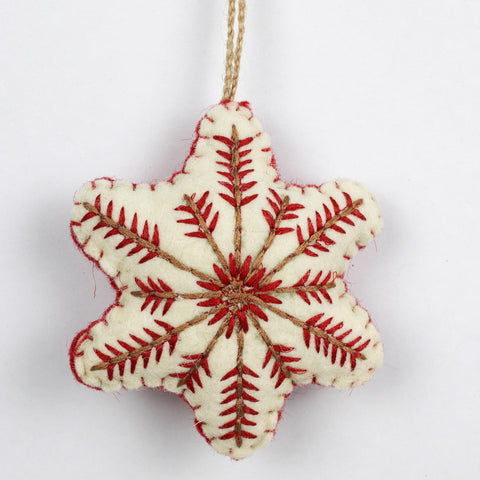 White Felt Star